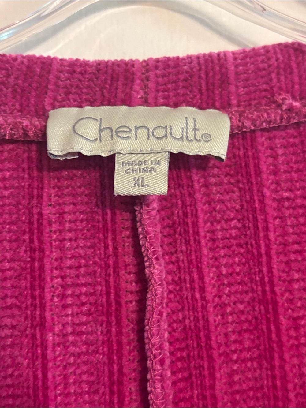 Chenault Plush Ribbed Crewneck Sweater - Berry Pink XL Excellent Condition - Picture 4 of 5